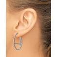 thumbnail image 3 of Sterling Silver Jbsp's Rhodium-Plated Cz Hoop Earrings (30.69 X 29.03) Made In Thailand qle1323, 3 of 5