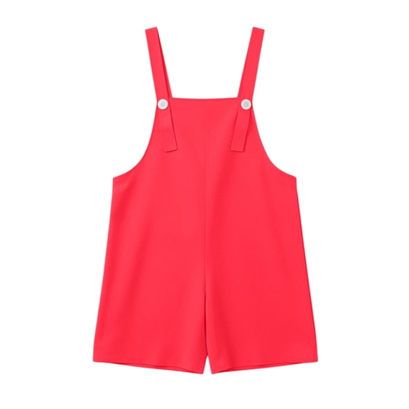 Mercatoo Youth Shortalls Girls Boys Classic Sleeveless 𝐑omper Soft Bib Overall Shorts Kid 𝐏reppy Wide Leg Shorts Casual Short Jumpsuit