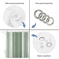 thumbnail image 5 of Vintage Green Striped Bathroom Shower Curtains with 12 Hooks Polyester Waterproof Shower Curtain for Stalls and Bathtubs Farmhouse Modern Stripes Boho Texture Decorative Bathroom Curtain 36x72 Inches, 5 of 9