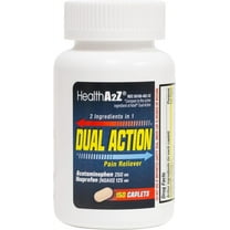 HealthA2Z® Dual Action Pain Relief | 150 Caplets | Acetaminophen 250mg & Ibuprofen (NSAID) 125mg | Contains Two Medicines | Relief from Headache, Fever & Backache