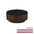 thumbnail image 5 of Pierre 12 in. Black Marble and Brown Wood Side Table Modern Minimalist Design, 5 of 6