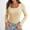 Beige, variant on Women's Shirts Solid Color Long Sleeved Scoop Neck Pullover Tee Shirts Trendy Casual Slim Fit Workout Tunic Blouses