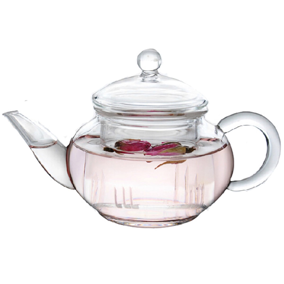 LONGRV Glass Teapot with Steel Infuser & Lid, Borosilicate Glass Tea