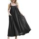 thumbnail image 1 of Vestido largo bohemio de verano con bolsillos para mujer, tirantes anchos ajustables con botones, talla E96, 1 of 4