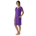 thumbnail image 5 of Aria Women’s Short Sleeve Split Neck Sweater Knit Nightgown, Sizes XS-5X, 5 of 6