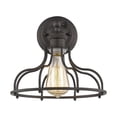 thumbnail image 3 of JAXON Industrial-style 1 Light Rubbed Bronze Indoor Wall Sconce 10" Wide, 3 of 3