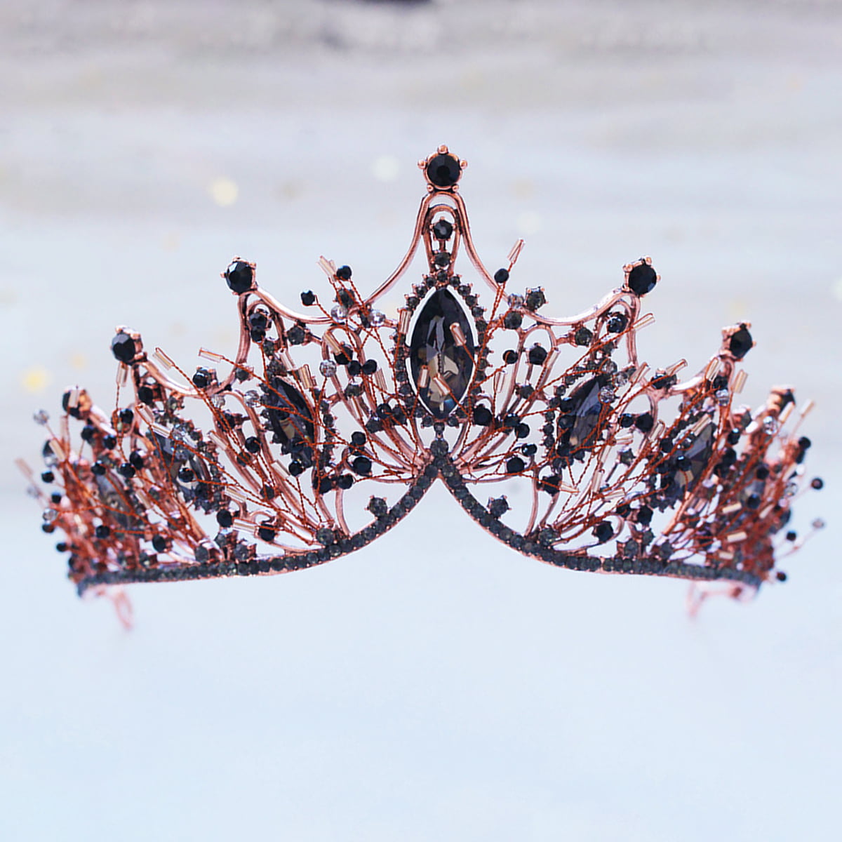 Gorgeous Grenn Tiara Diadem 5" Rhinestone Bridal Beauty Pageant Hair Accessories
