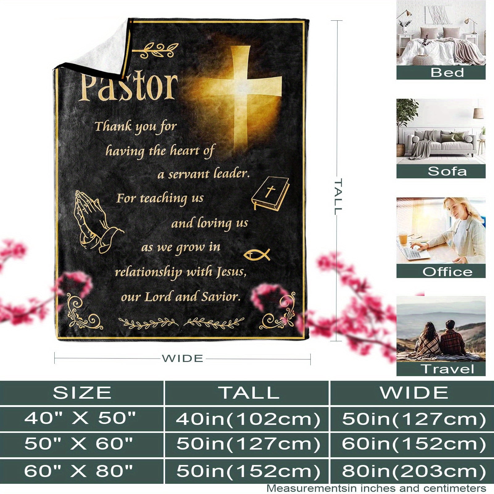 Pastor Appreciation Gifts Pastor Blanket Gifts Pastor Gifts for Men Brithday Gifts for Pastors Women Christmas Thank You Gifts for Pastor Religious Christian Blanket Pastor Gift
