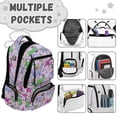 thumbnail image 7 of HUIACONG Purple Magic Dinosaur School Backpack for Kids Age 5-16, Water Resistant Bookbag with Adjustable Cushioned Straps, Multi Pockets Sturdy Lightweight Daypack for School & Outdoor Trips, 7 of 7