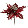 thumbnail image 2 of Clearance Under $4 Glitter Poinsettia Christmas Flower with Clip – 5.9 Inch Sparkling Red Bloom for Tree, Wreath, Garland & Holiday Decor, Single, 2 of 9
