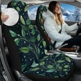thumbnail image 2 of Uorisanigo Car Seat Covers for Front Seats Set of 2, Soft Comfy Vehicle Seat Protection Covers, Premium Green Leaf Print Automotive Bucket Seats Cover, 2 of 7