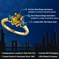 thumbnail image 2 of Gem Stone King 10K Yellow Gold Mango Mystic Topaz and Blue Diamond Engagement Ring for Women | 2.54 Cttw | Oval 9X7MM | Gemstone November Birthstone | Size 8, 2 of 6