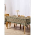 thumbnail image 3 of Sage Green Boho Rectangle Tablecloth, Vintage Ethnic Tribe Abstract Art Floral Waterproof & StainResistant Tablecloth, Washable Oil-proof Table Cover for Dining/Party/Wedding/Camping/Buffet 60x120 In, 3 of 9