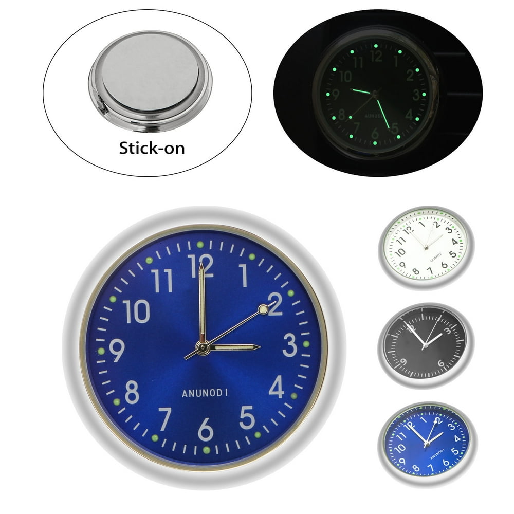 Pocket Mini Luminous Quartz Analog Watch StickOn Clock for Car Boat