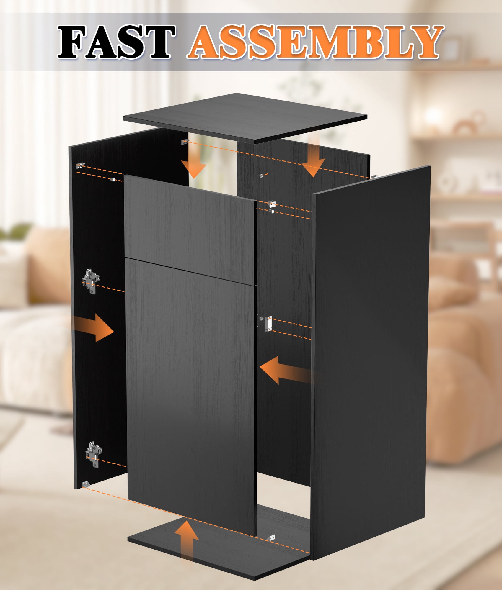 Esheno 50 Gallon Trash Cabinet 2 Pack Commercial Grade Hideaway Bin Odor Control Waterproof Magnetic Door for Restaurant Cafe Kitchen Black