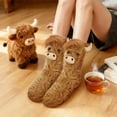 thumbnail image 7 of Funny Highland Cow Fuzzy Socks for Women and Teen Girls - Cute Birthday Gifts for Mom Girlfriend Slipper 3D Animal Bed Warm Cozy Fuzzy Socks for Winter -Gifts Ideas for Christmas Stocking, 7 of 7