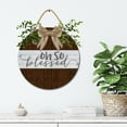 thumbnail image 4 of Front Door Porch Decorations Oh So Blessed Door Hanging Sign 11 inch Wooden Wall Sign, Rustic Holiday Wreath Decor for Front Door Porch Home Window Wall Farmhouse Decorations, 4 of 5