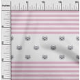 thumbnail image 1 of oneOone Tissu Jersey Viscose Rayé & Imprimé Visage de Chat par Yard 60 Pouces de Large, 1 of 5