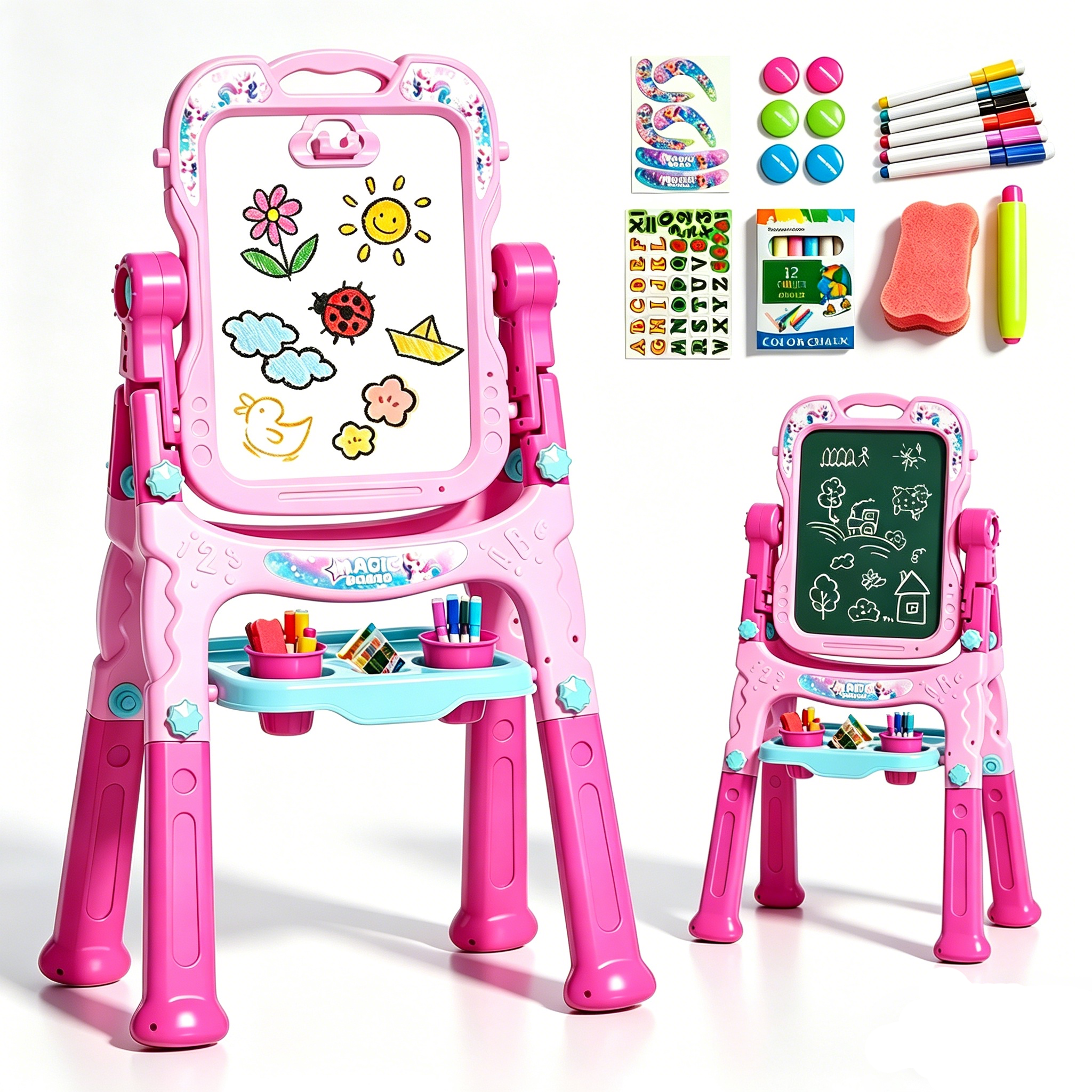 Crayola Quick Flip 2-Sided Art Easel with Magnetic Letters and