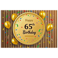 thumbnail image 2 of Round Happy 65th Birthday Banner with Balloons and Confetti Background Party Supplies Photography Props Birthday Decoration Backdrop Decor, 2 of 7
