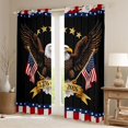 thumbnail image 2 of Manfei Classic Bald Eagle Kitchen Curtains,Grunge Usa Flag Black Out Curtains Pack of 2 (42x63 Each),Black, 2 of 7