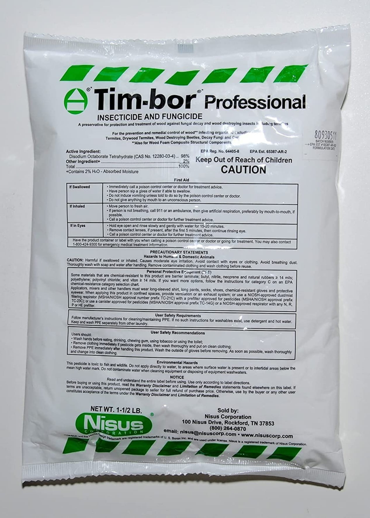 Tim-Bor Professional Insecticide/Fungicide Dust - 1.5 lb Pouch by Nisus Corporation