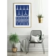 thumbnail image 6 of Kate and Laurel Sylvie Modern Tribal Block Indigo Print Framed Canvas Wall Art by Statement Goods, 28x38 Gold, Chic Modern Art for Wall, 6 of 6