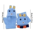 thumbnail image 2 of ZPYESWOW Winter Mittens for Kids Fingerless Gloves with Mitten Cover Cartoon Convertible Flip Top Gloves Toddler Kids Winter Wool Knit Fingerless Gloves with Mitten Cover, 2 of 3