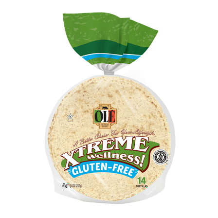 Olé Mexican Foods Xtreme Wellness Gluten Free Street Taco Flour Tortilla Wraps, 8.8 oz, 14 Count