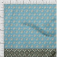 thumbnail image 1 of Soimoi Blue Rayon Fabric Geometric & Peach Floral Panel Printed Fabric 1 Yard 42 Inch Wide, 1 of 3
