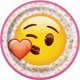 thumbnail image 1 of Unique Party - Platos para Fiesta Diseño Emoji San Valentín - Pack de 8 (Amarillo, Rosa, Blanco), 1 of 2