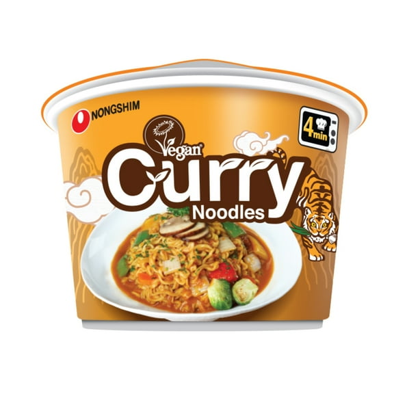 Nongshim Vegan Curry Ramen Noodle Soup Big Bowl, 3.56oz x 1 Count, Shelf-Stable