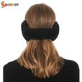 thumbnail image 4 of Spencer Foldable Winter Ear Muffs for Men Women, Adjustable Wrap Knit Plush Ear Warmers Outdoor Earcover "Black", 4 of 9