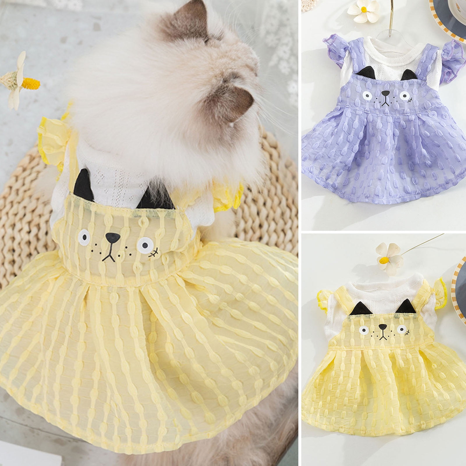 Waroomhouse Cat Dress Round Neck Adorable Soft Pe Cat Dog Two legged Princess Dress Pet Supplies Walmart