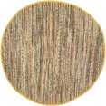 thumbnail image 1 of Safavieh Rag Rug Collection RAR121H Handmade Boho Stripe Cotton Area Rug, 6' x 6' Round, Yellow / Multi, 1 of 1