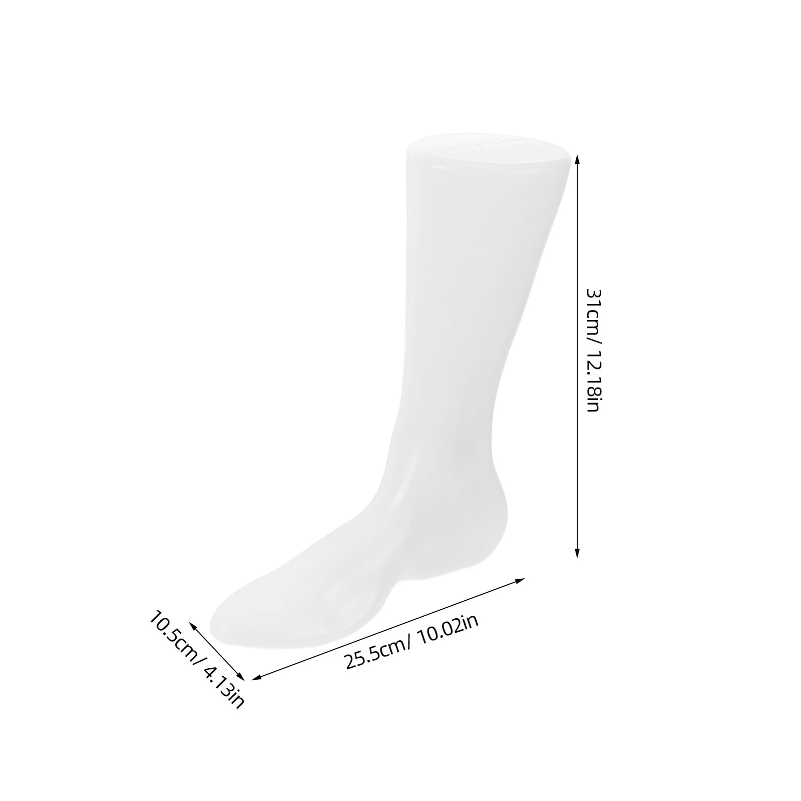 UPOUART Set of 2 White Plastic Foot Mannequins for Sock Display, Shoe Photography, Retail Presentation and Store Use