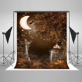 thumbnail image 1 of EREHome Polyester Fabric 5x7ft Photography Backdrops Moon Night Cat Bats for Halloween Party Photo Booth Props, 1 of 2