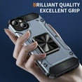 thumbnail image 4 of Designed for iPhone 15 Plus Back Case, 360 & 180 Degree Rotatable Kickstand Armor Design Ultra Shockproof Drop Protective Heavy Duty Luxury Anti-falling for iPhone 15 Plus, Gray, 4 of 7