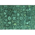 thumbnail image 1 of Ahgly Company Machine Washable Indoor Rectangle Abstract Turquoise Blue Modern Area Rugs, 8' x 10', 1 of 4