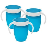 Munchkin Miracle 360 Degree 7 Ounce Spoutless Trainer Cup, 3 Pack, Blue/Blue/...