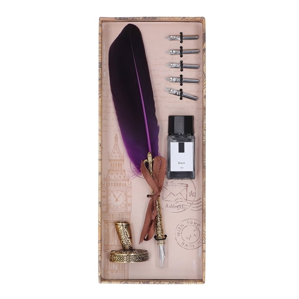 Pluma antigua de aleación de Zinc, pluma Retro, pluma de pluma, construcción robusta Jadeshay A