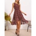 thumbnail image 5 of DARING DIVA Women's Summer Wrap Round Neck Keyhole Back Dresses XS Wine Red, 5 of 8