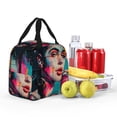 thumbnail image 3 of Kdxio Vibrant Street Art Portrait Print Insulated Lunch Bag,Reusable Tote Lunch Box for Women Men,Leakproof Cooler Lunch Bags for Work Office Travel Picnic, 3 of 6