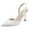 White, variant on Women's Closed Pointy Toe Slingback High Heel Pumps Slip-on Back Elastic Strap Office Formal Dress Shoes Size 13 Royal Blue