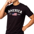 thumbnail image 4 of Ruiwill Mens T-Shirts 4Th Of July Independence Day Patriotic Comfortable Tops Crew Neck Short Sleeve 1776-2026 Flag Print Summer Men Tees Size L Black, 4 of 4