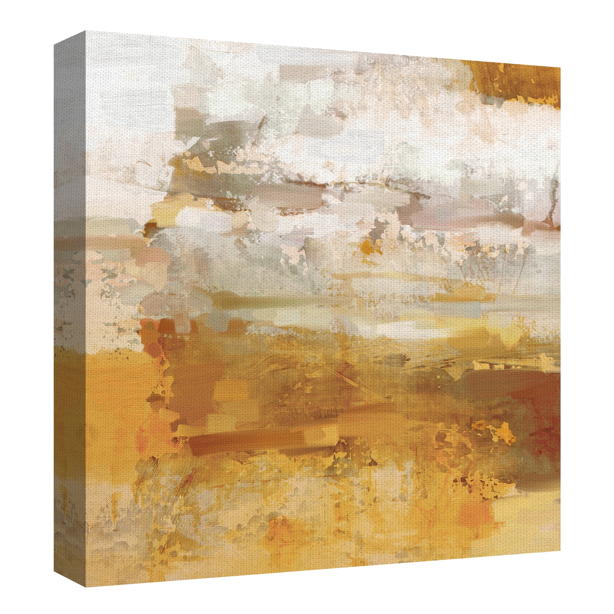 Masterpiece Art Gallery Amber Skies Orange Abstract by Studio Arts Canvas Art Print 35" x 35"