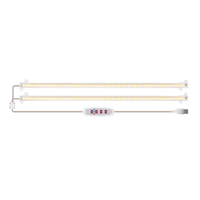 Matsuzay Tiras de luz LED para cultivo USB, Control de cable ABS, Phytolamp, espectro completo ajustable, vida IP20, resistente al agua para invernadero Jardín y Patio dos cabezas luz del sol Matsuzay HA011849-02B
