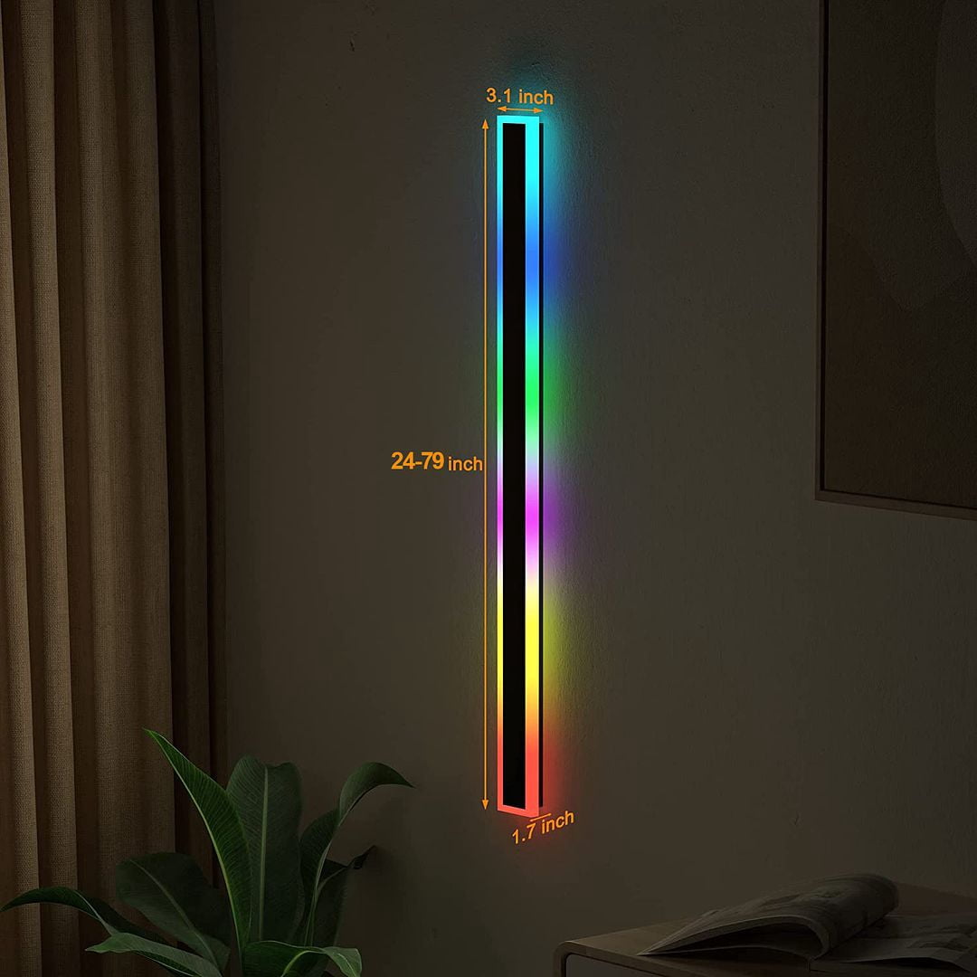 EasyParner 40inch RGB Outdoor Modern Long LED Wall Light
