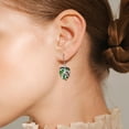 thumbnail image 2 of Tropical Monstera Dangle Drop Earrings Bohemian Enamel Green Leaf Earrings for Women Sterling Silver Boho Vaction Jewelry, 2 of 6