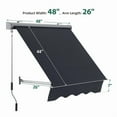 thumbnail image 6 of Macrout 48" Patio Window Awning, Fully Assembled Manual Retractable Sunshade for Door Entrance, Dark Grey, 6 of 9